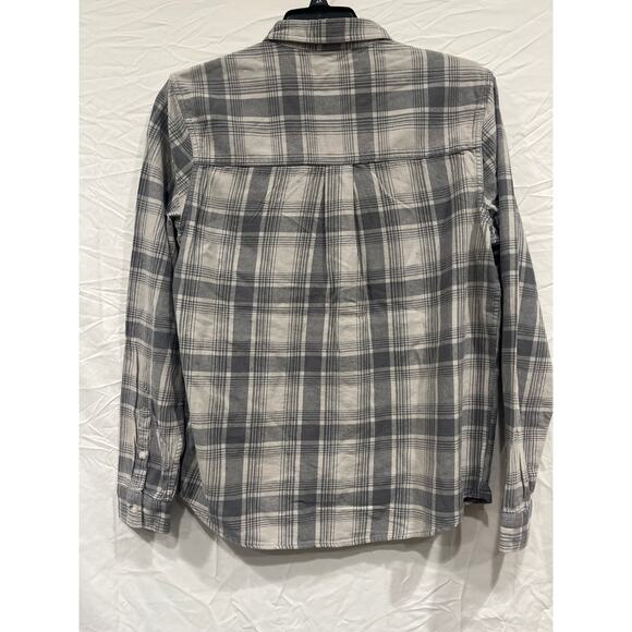 Liverpool Los Angeles Long Sleeve Flannel Shirt Grey Plaid Men’s Small - Picture 2 of 8